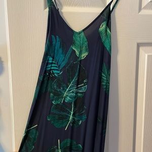 Monstera leaf maxi dress